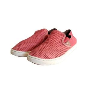 Olukai Pehuea Slip-On Sneakers Women's Size 7 Coral Mesh Red Tennis Shoes